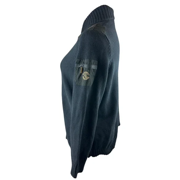 Ralph Lauren Full Zip Ribbed Knit Cardigan Sweater Pocket Arm Patch Plus Size 2X - Picture 10 of 12